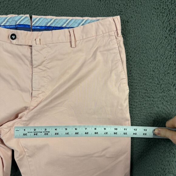 PT01 Pants Mens 34x36 Pink Slim Fit Stretch Chinos Preppy Made in Italy - Picture 11 of 14